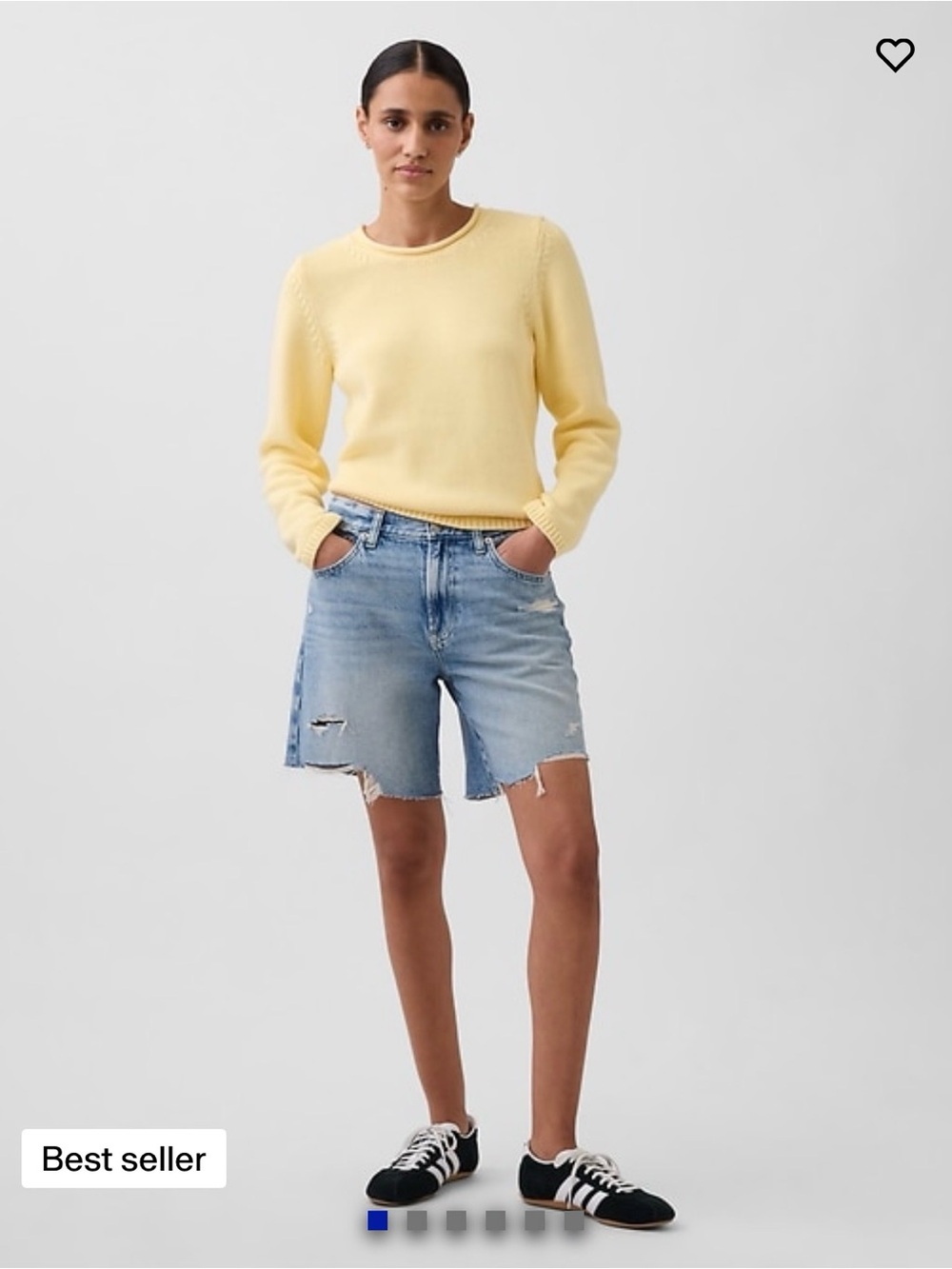 Gap Mid-Rise Loose Denim Bermuda Shorts